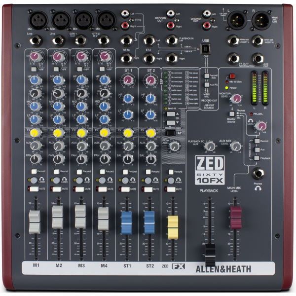 Allen & Heath ZED60-10FX analóg keverő/USB hangkártya
