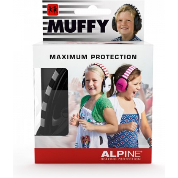 Alpine Muffy fekete gyermek hallásvédő/fülvédő tok