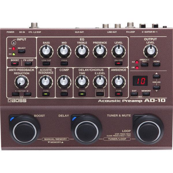 BOSS AD-10 Acoustic Preamp akusztikus előerősítő gitár padló multieffekt