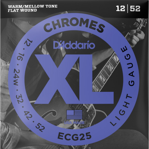 D'Addario ECG25 Chromes Flat Wound 12-52 elektromos gitárhúr