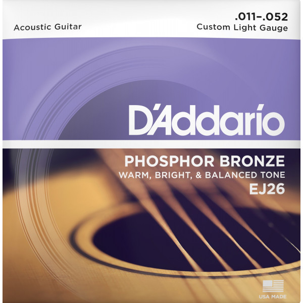 D'Addario EJ26 Phosphor Bronze 11-52 akusztikus gitárhúr