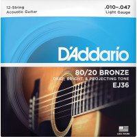 D'Addario EJ36 80/20 Bronze 12 húros 10-47 akusztikus gitárhúr