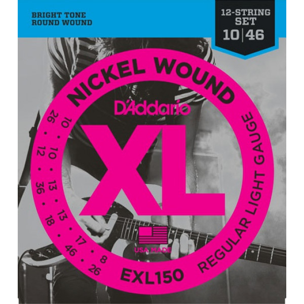 D'Addario EXL150 Nickel Wound 10-46 12-húros elektromos gitárhúr