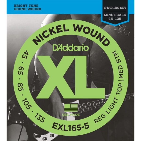 D'Addario EXL165-5 Nickel Wound 45-135 basszusgitárhúr