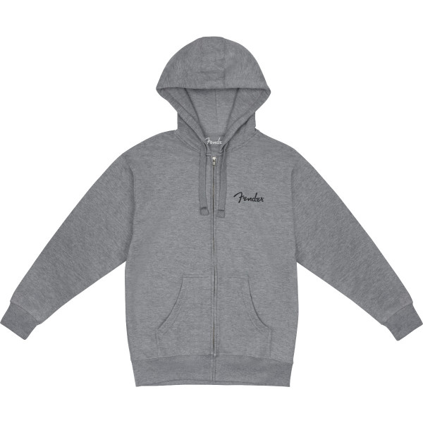 9113300606 - Fender® Spaghetti Small Logo Zip Front Hoodie, Athletic Gray, XL