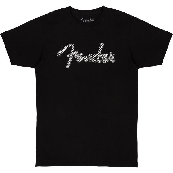 9192411506 - Fender® Spaghetti Wavy Checker Logo Tee, Black, L