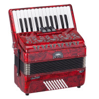 SOUNDSATION VOCE I 2648-RD - 48 bass 26 keys accordion red perloid