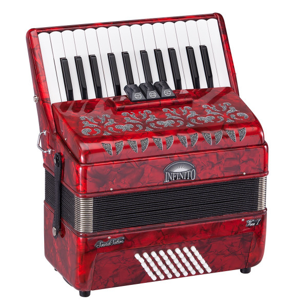 SOUNDSATION VOCE I 2648-RD - 48 bass 26 keys accordion red perloid