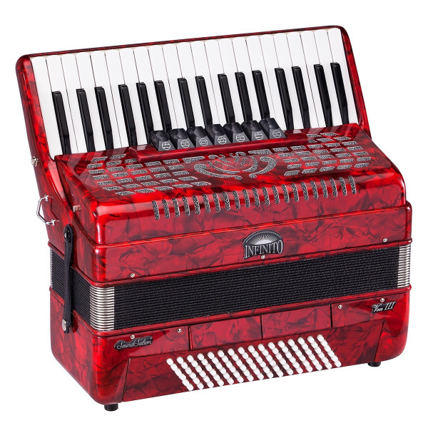 SOUNDSATION VOCE III 3796-RD - 96 basses key accordion red perloid