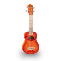 SOUNDSATION ETCHED S-OR - Szoprán ukulele intarziás rajzzal és tokkal