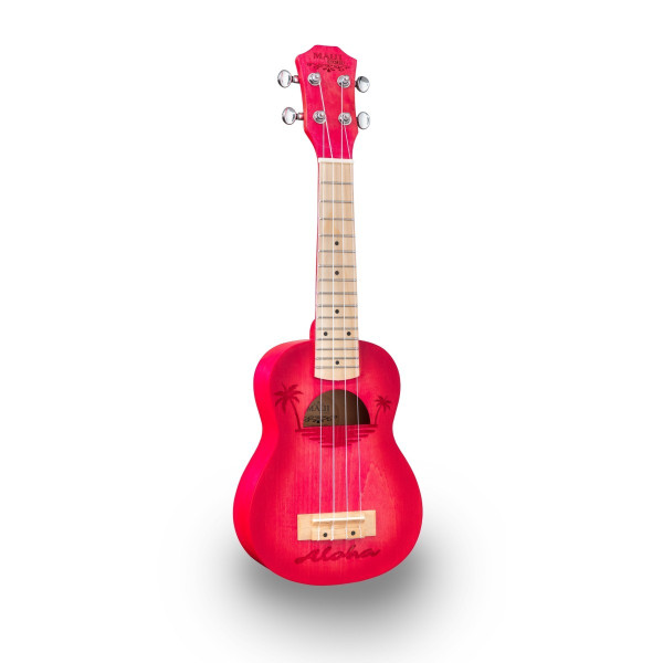 SOUNDSATION ETCHED S-RD - Szoprán ukulele intarziás rajzzal és tokkal