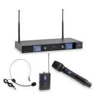 WF-U2602HP - UHF True Diversity dupla többcsatornás vezetéknélküli mikrofonrendszer 630-660 MHz, 1 kézi mikrofonnal, 1 zsebadóval és 1 headset mikrofonnal