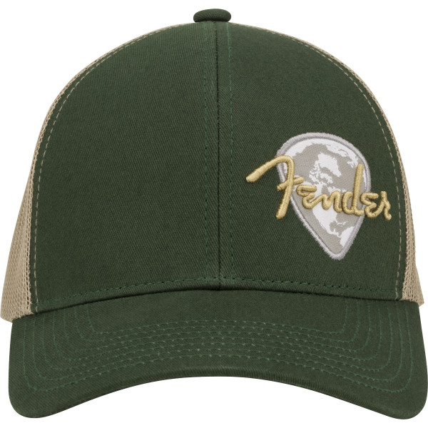 Fender 9122421400 - Fender® Globe Pick Patch Hat, Green/Khaki, One Size