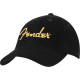 Fender 9122421500 - Fender® Gold Spaghetti Logo Corduroy Baseball Hat, Black, One Size