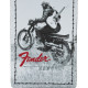 Fender 9106101003 - Fender® Vintage Ad Luggage Tag, Motorcycle Rider