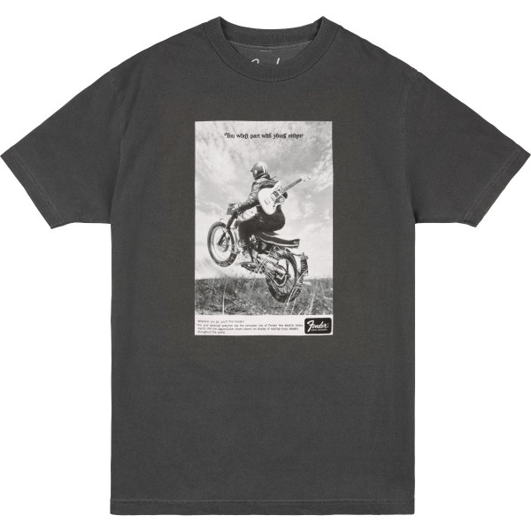 Fender 9194132506 - Vintage Ad Biker Tee, Graphite, L