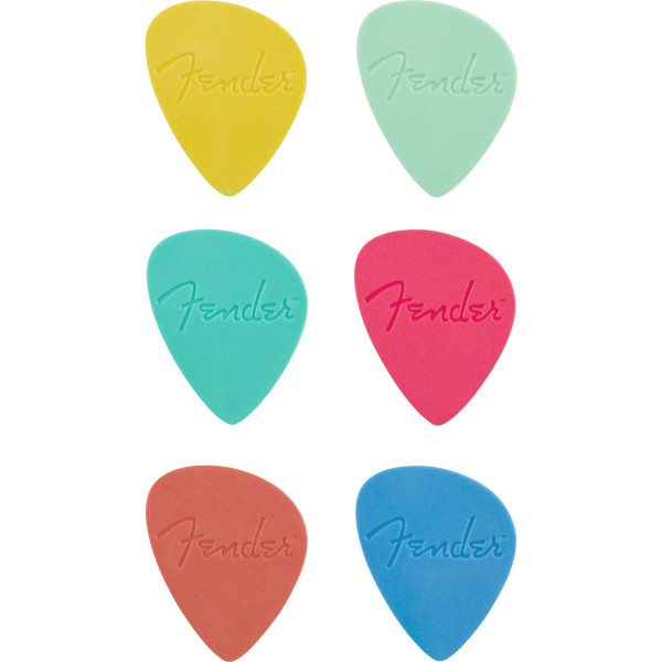 Fender 1989999104 - Offset Picks, Multi-Color (6)