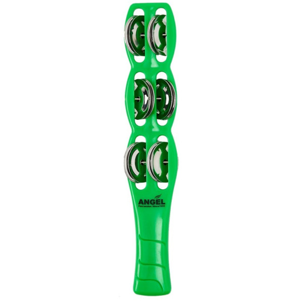 Angel APJ-5 Green - Jingle stick with 6 pairs of jingles - green