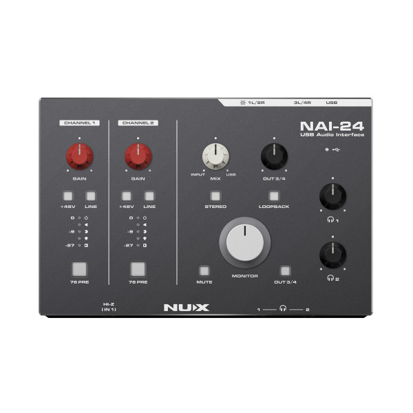 NUX NAI-24 - USB audio interface 2 in 4 out 192kHz w/high quality components