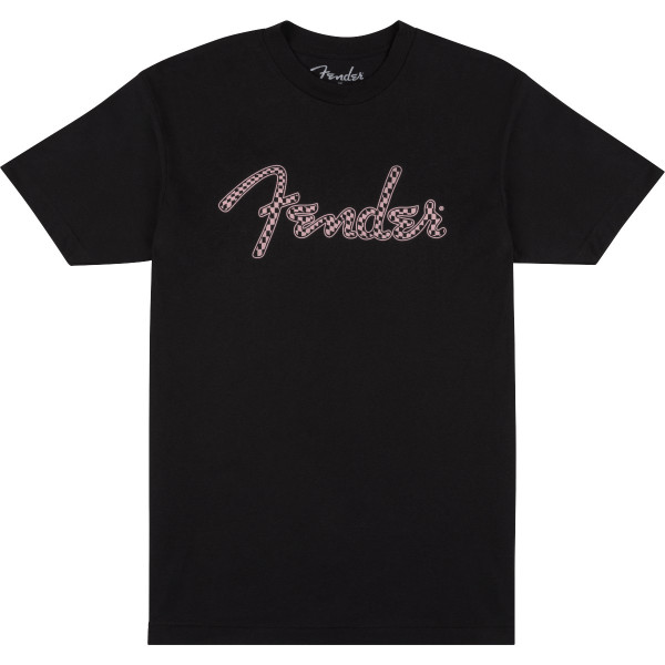 9192412406 - Fender® Spaghetti Logo Wavy Checker Tee, Pink Checker, M