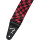 Fender 990637209 - Wavy Checkerboard Polyester Strap, Red