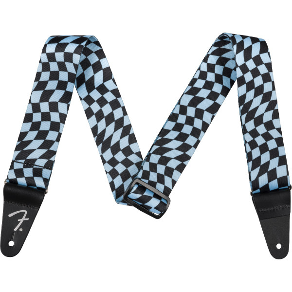 Fender 990637262 - Wavy Checkerboard Polyester Strap, Blue