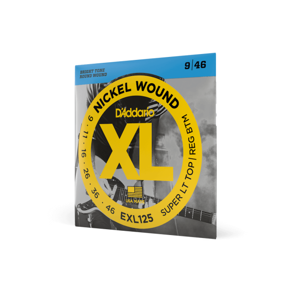 D'Addario Nickel Wound Electric Guitar Strings, Super Light Top/ Regular Bottom, 9-46 D'Addario Nickel Wound Electric Guitar Strings, Super Light Top/ Regular Bottom, 9-46