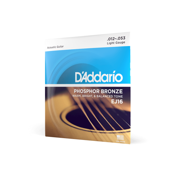 D'Addario Phosphor Bronze Acoustic Guitar Strings, Light, 12-53 D'Addario Phosphor Bronze Acoustic Guitar Strings, Light, 12-53