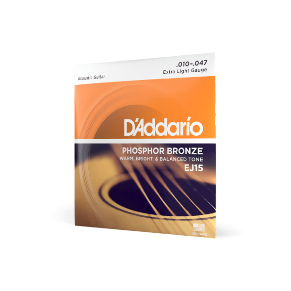 D'Addario Phosphor Bronze Acoustic Guitar Strings, Extra Light, 10-47 D'Addario Phosphor Bronze Acoustic Guitar Strings, Extra Light, 10-47