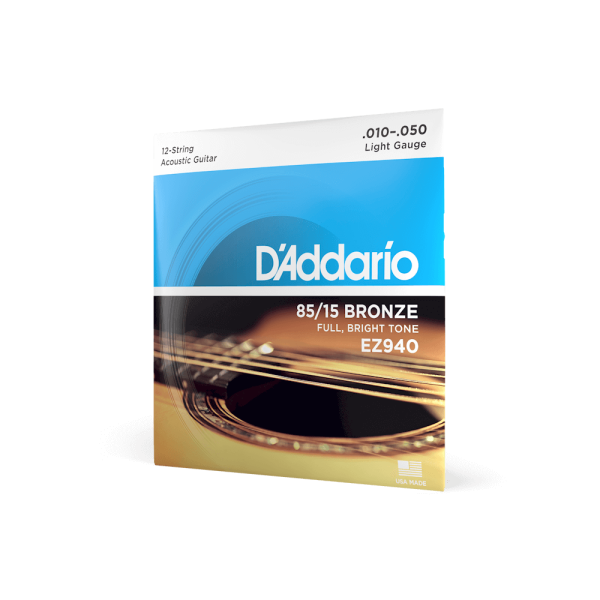 D'Addario 85/15 12-String Bronze Acoustic Guitar Strings, Light, 10-47