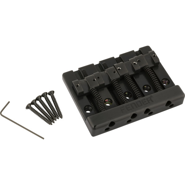 994407400 - Fender® HiMass™ 4-String Bass Bridge Assembly With Zinc Saddles, Black