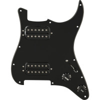 992353506 - Pre-Wired Strat® Pickguard, Quadra Tap™ HH, Black 11 Hole PG