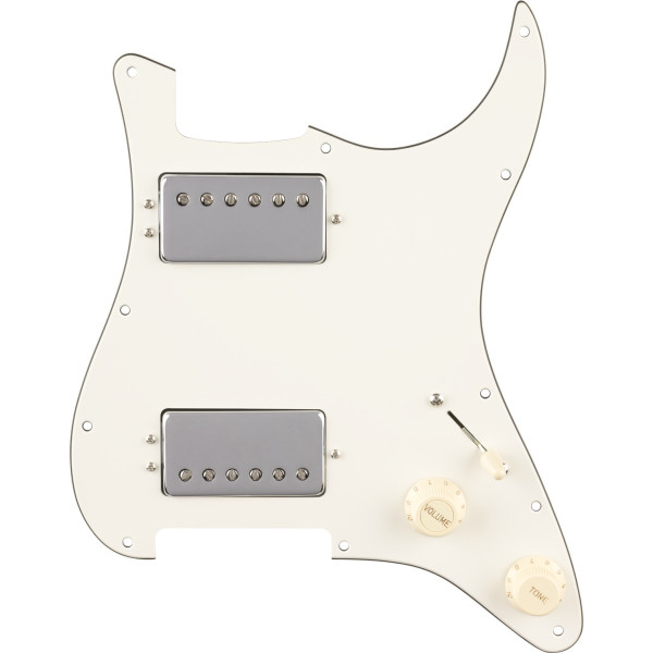 992353509 - Pre-Wired Strat® Pickguard, Quadra Tap™ HH, Parchment 11 Hole PG
