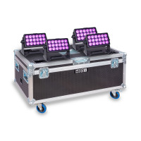 CENTOLIGHT MOODMASTER 18-SET - 4x IP65 high power battery wash projector 18x15W with Flight Case