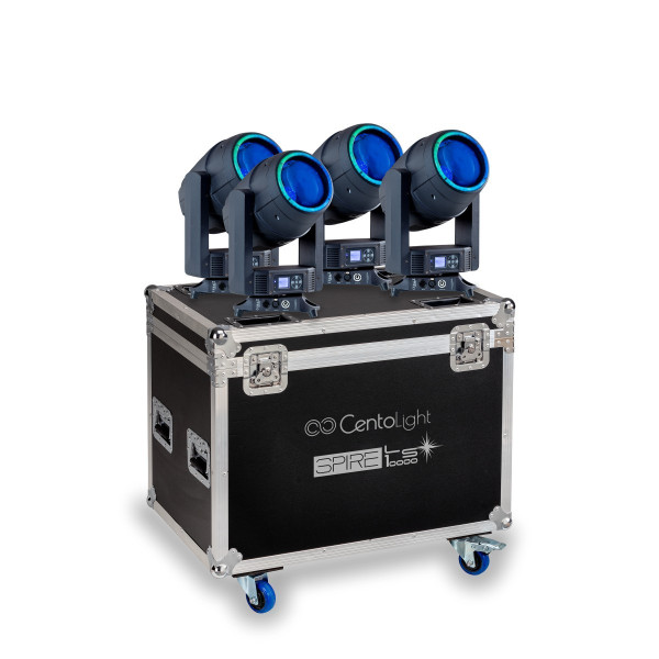 CENTOLIGHT SPIRE LS10000-SET - 4 x Laser Beam Centolight moving head 280 w with Flight Case