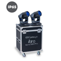 CENTOLIGHT IDRO SPIRE 330 SET - Set of 2 IP66 Beam&wash moving head with flight case