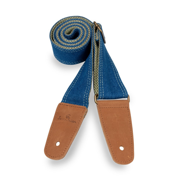 SOUNDSATION DML-DB - Denim strap for guitar/bass with real leather ends