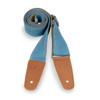 DML-LB - Denim strap for guitar/bass with real leather ends