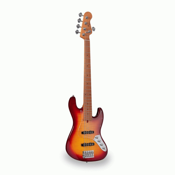SPUR-DELUXE-5 WSB-FM - Electric bass with flamed top, roasted maple freboard and neck (5 strings)