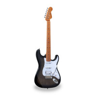 RIDER-DELUXE-M v2 TRBK - Double cutaway electric guitar with 2 single coils + splittable humbucker and self-locking tuners (Wilkinson equipped)