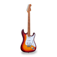 RIDER-DELUXE-M v2 TSB - Double cutaway electric guitar with 2 single coils + splittable humbucker and self-locking tuners (Wilkinson equipped)