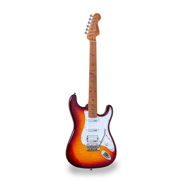 SOUNDSATION RIDER-DELUXE-M v2 TSB - Double cutaway electric guitar with 2 single coils + splittable humbucker and self-locking tuners (Wilkinson equipped)
