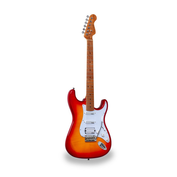 SOUNDSATION RIDER-DELUXE-M v2 ACSB - Double cutaway electric guitar with 2 single coils + splittable humbucker and self-locking tuners (Wilkinson equipped)