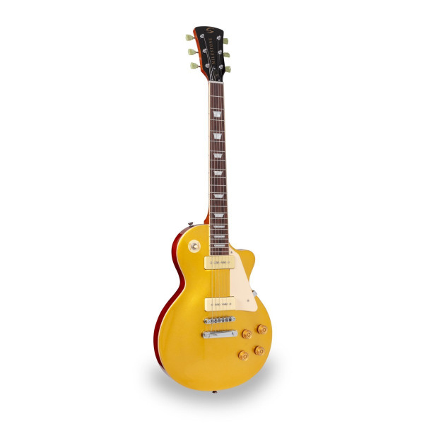 MILESTONE-PRO GT90 - Arch top cutaway electric guitar with P-90 style humbuckers and set-in neck
