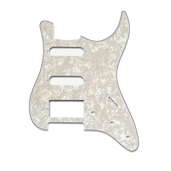 SOUNDSATION SP-PLW-SSH - 3 Rétegű gyöngyház fehér koptató Stratocaster stílusú gitárhoz humbuckerrel