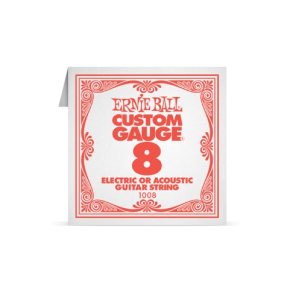 Ernie Ball P01008 - .008 Plain Steel - 6 packs