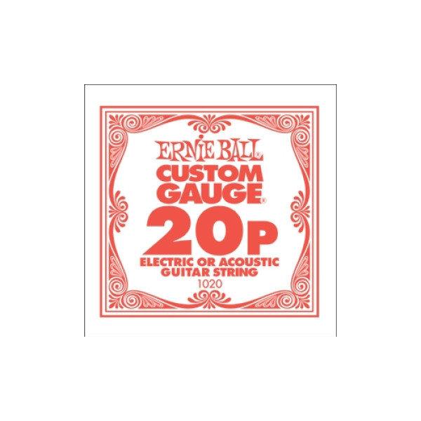 Ernie Ball P01020 - .020 Plain Steel - 6 packs
