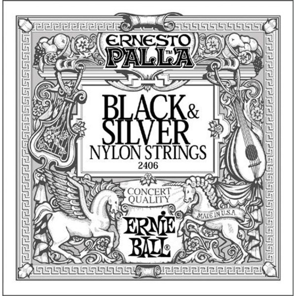 Ernie Ball P02406 - Ernesto Palla Nylon Classical Black & Silver