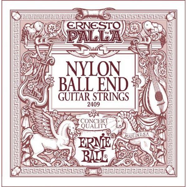 Ernie Ball P02409 - Ernesto Palla Nylon Classical Black & Silver - Ball end