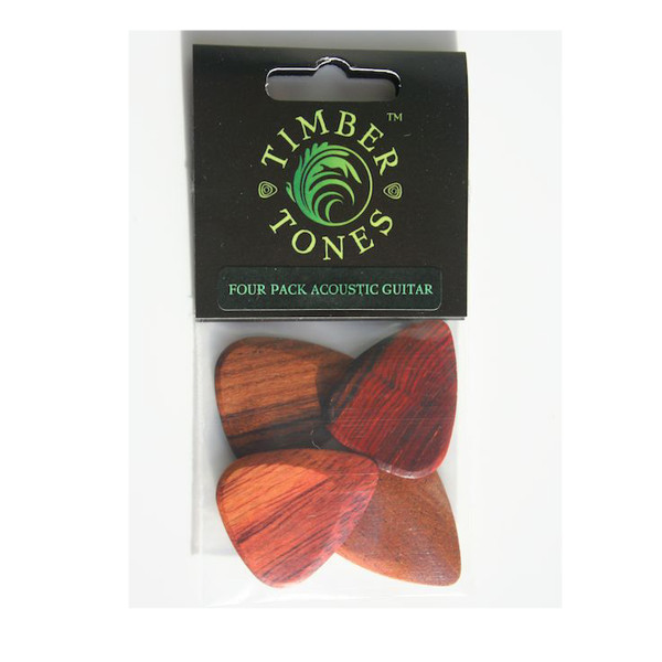 4PCS-ACUST - Four Wood Plectrums Pack for acoustic guitar